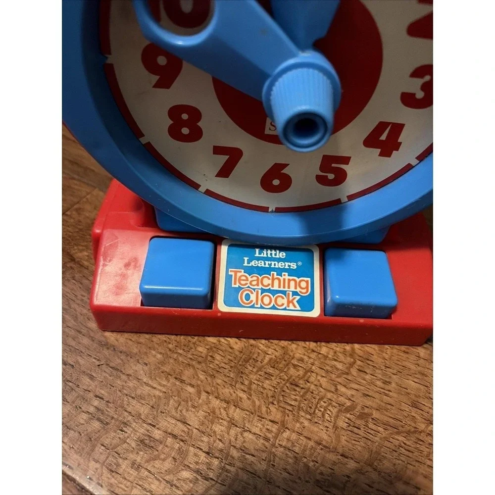 Sears Teaching Clock Vintage Little Learners Owl Blue Red Retro Educational Toy